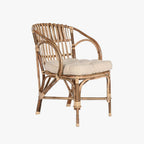 Cadeira de Rattan e Bambu 58x65x85 - Gato Preto