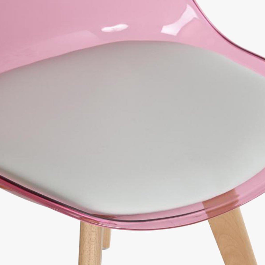 Cadeira Efeito Luminoso Rosa 54X47X83 EAMES - Gato Preto