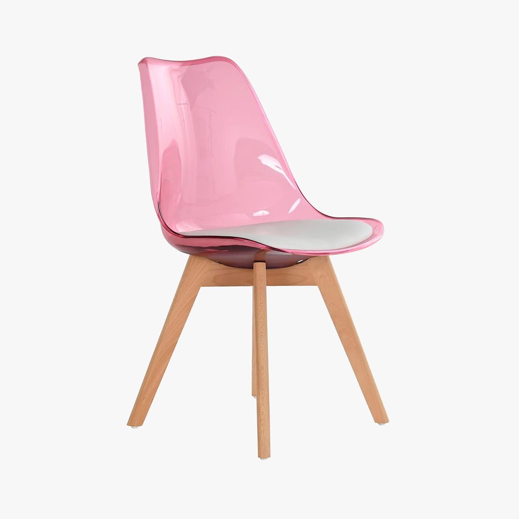 Cadeira Efeito Luminoso Rosa 54X47X83 EAMES - Gato Preto