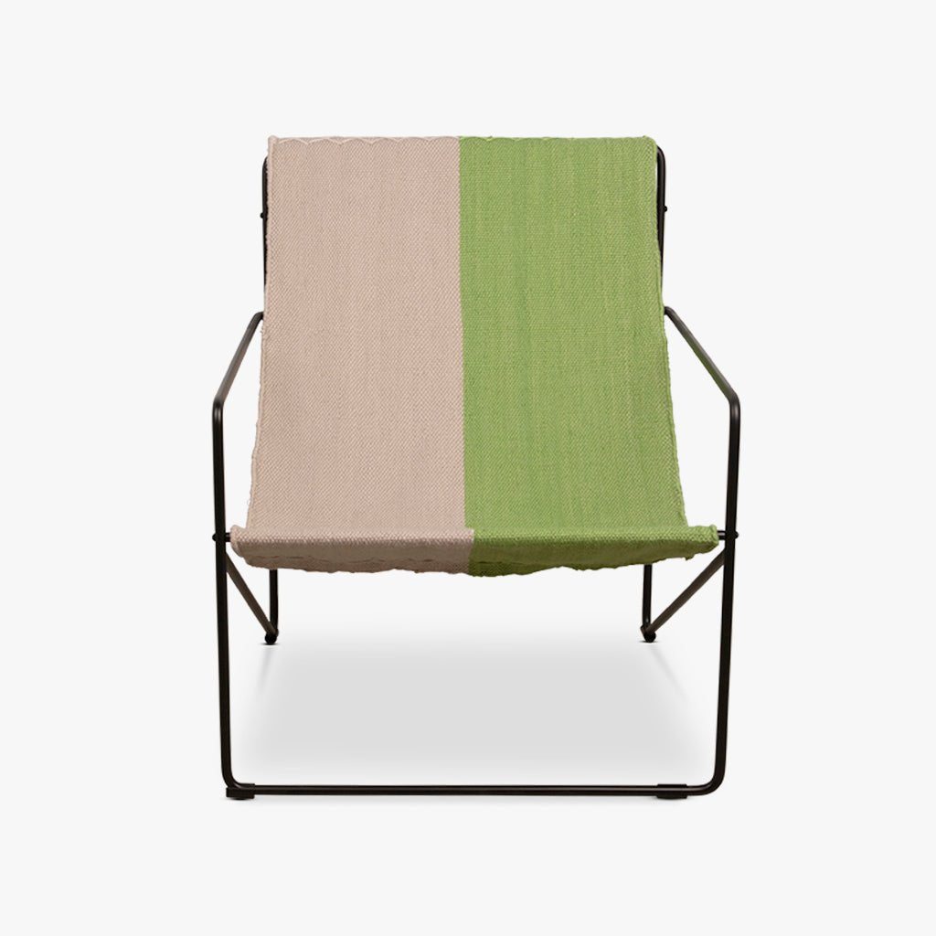 Cadeira em Metal e Tecido Branco e Verde MIRISSA - Gato Preto