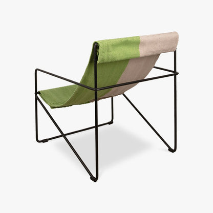 Cadeira em Metal e Tecido Branco e Verde MIRISSA - Gato Preto