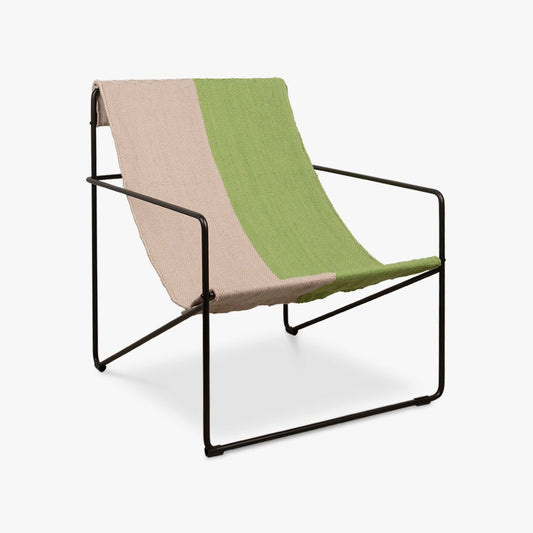 Cadeira em Metal e Tecido Branco e Verde MIRISSA - Gato Preto