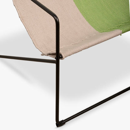 Cadeira em Metal e Tecido Branco e Verde MIRISSA - Gato Preto