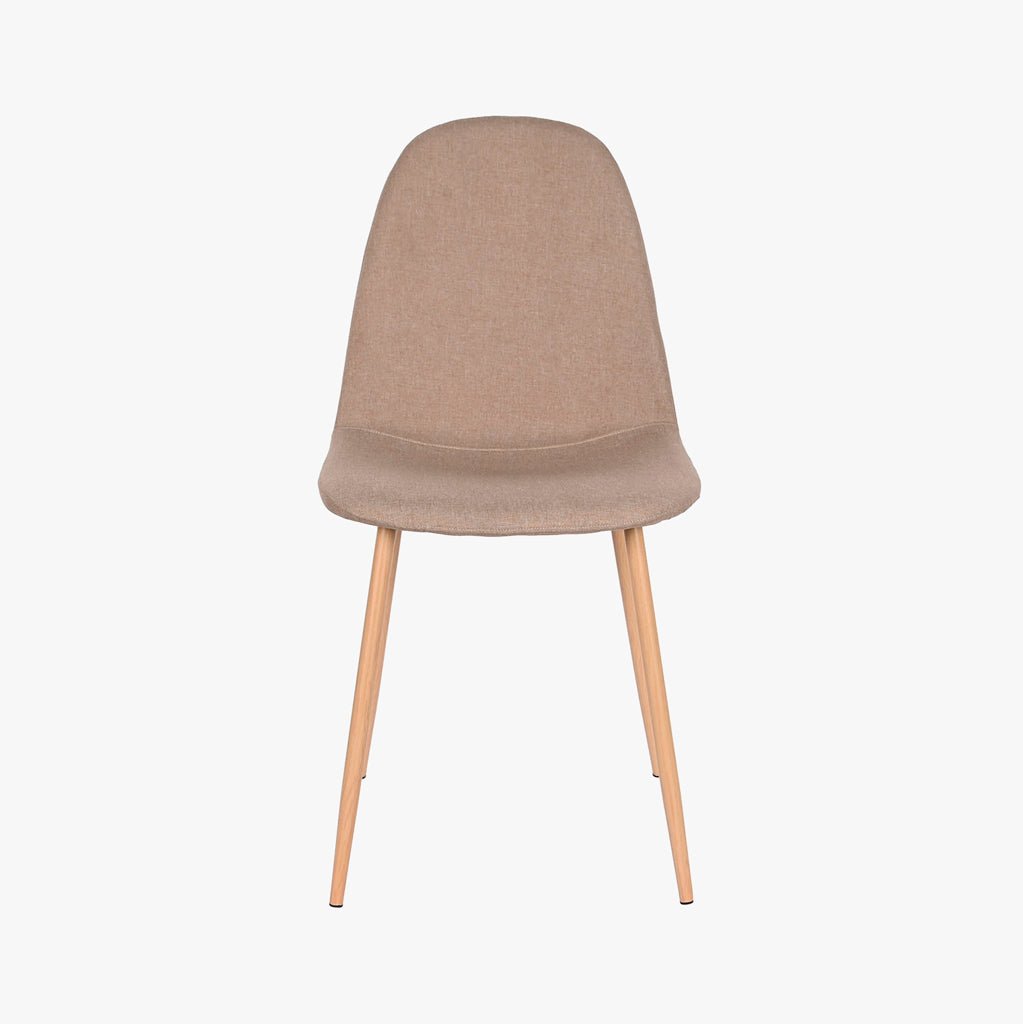 Cadeira em Tecido Bege com Pés efeito Madeira 44X51X91 EAMES - Gato Preto