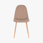 Cadeira em Tecido Bege com Pés efeito Madeira 44X51X91 EAMES - Gato Preto