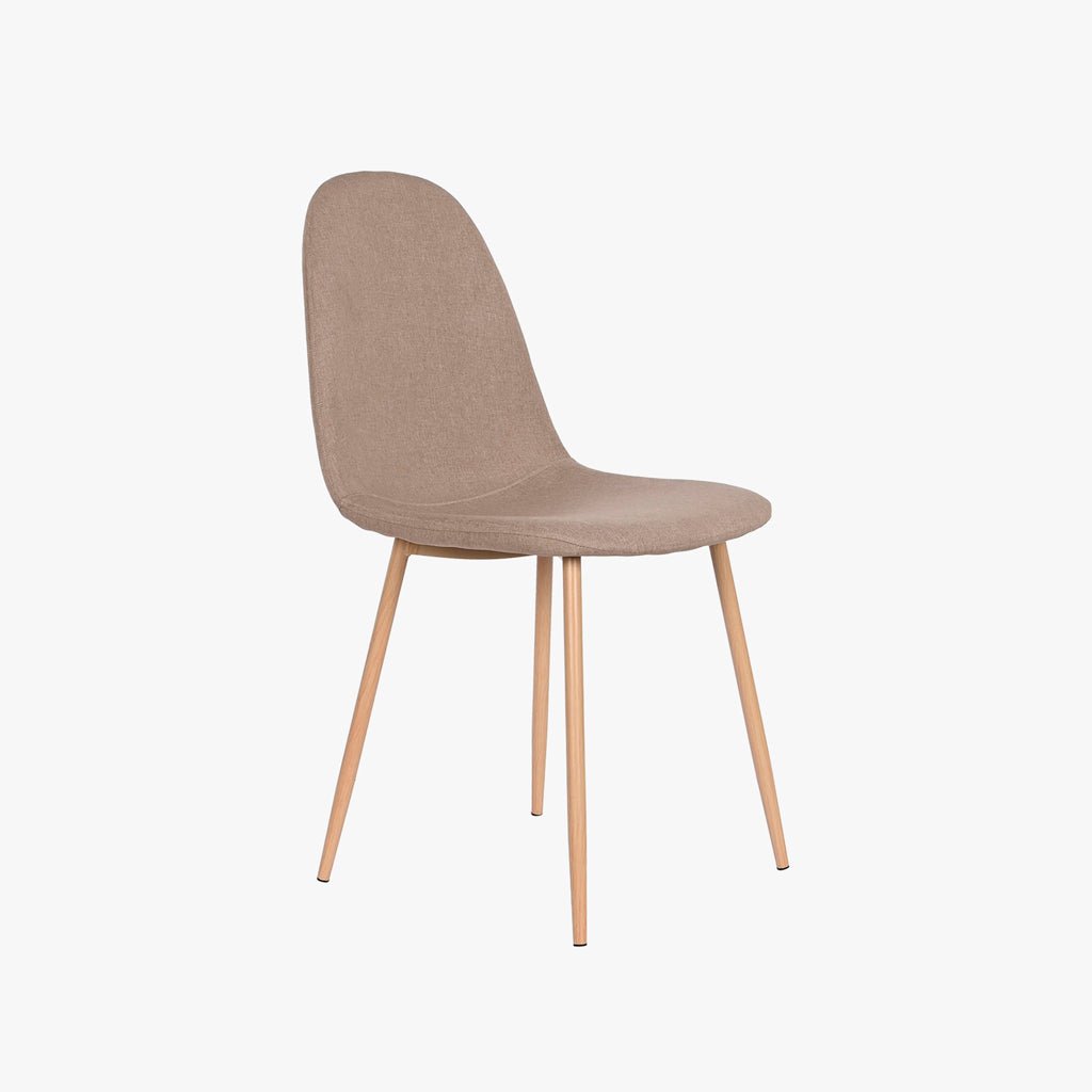 Cadeira em Tecido Bege com Pés efeito Madeira 44X51X91 EAMES - Gato Preto