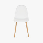 Cadeira em Tecido Branco com Pés Efeito Madeira 44X51X85 EAMES - Gato Preto