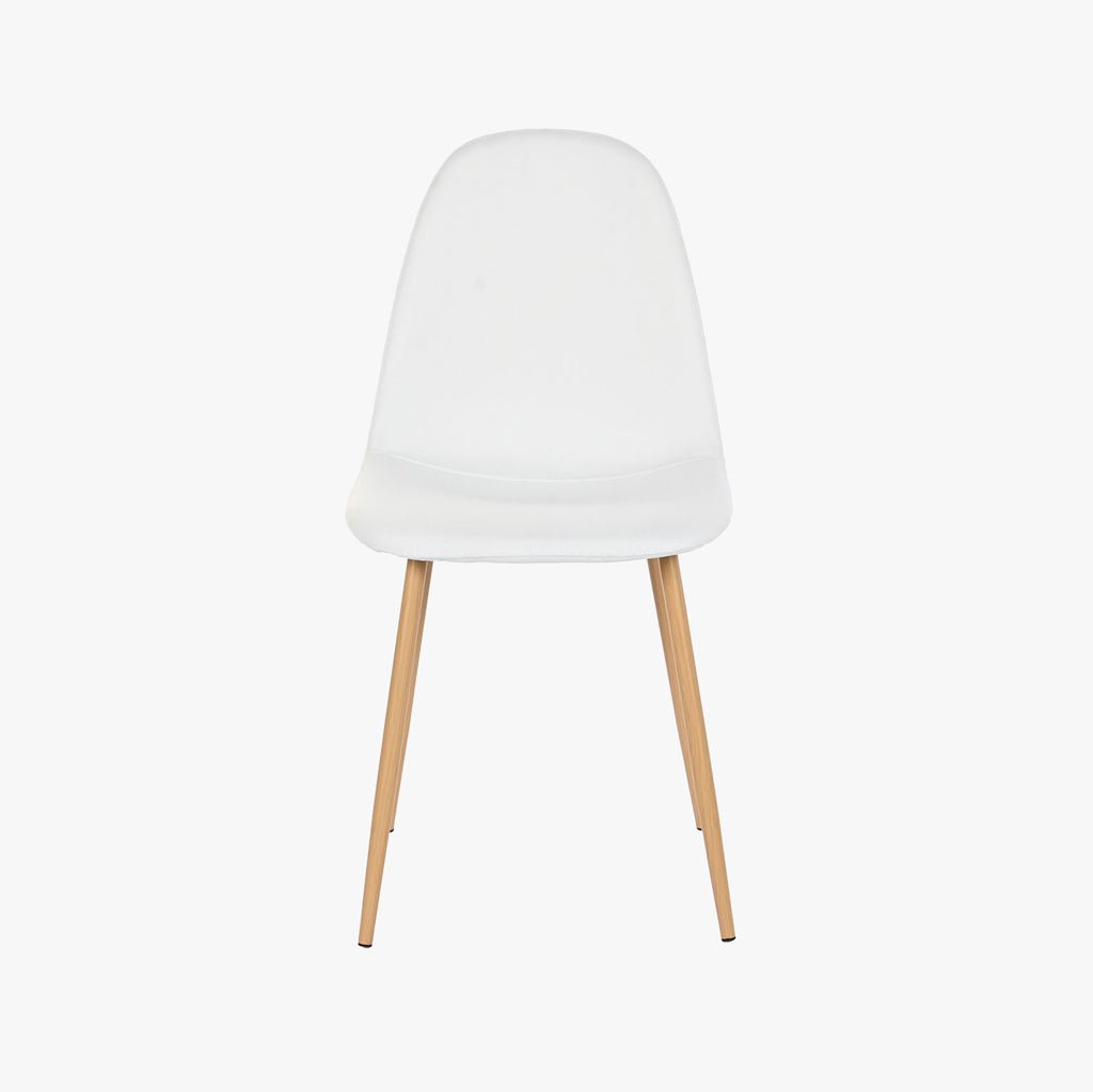 Cadeira em Tecido Branco com Pés Efeito Madeira 44X51X85 EAMES - Gato Preto