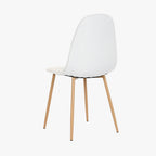 Cadeira em Tecido Branco com Pés Efeito Madeira 44X51X85 EAMES - Gato Preto