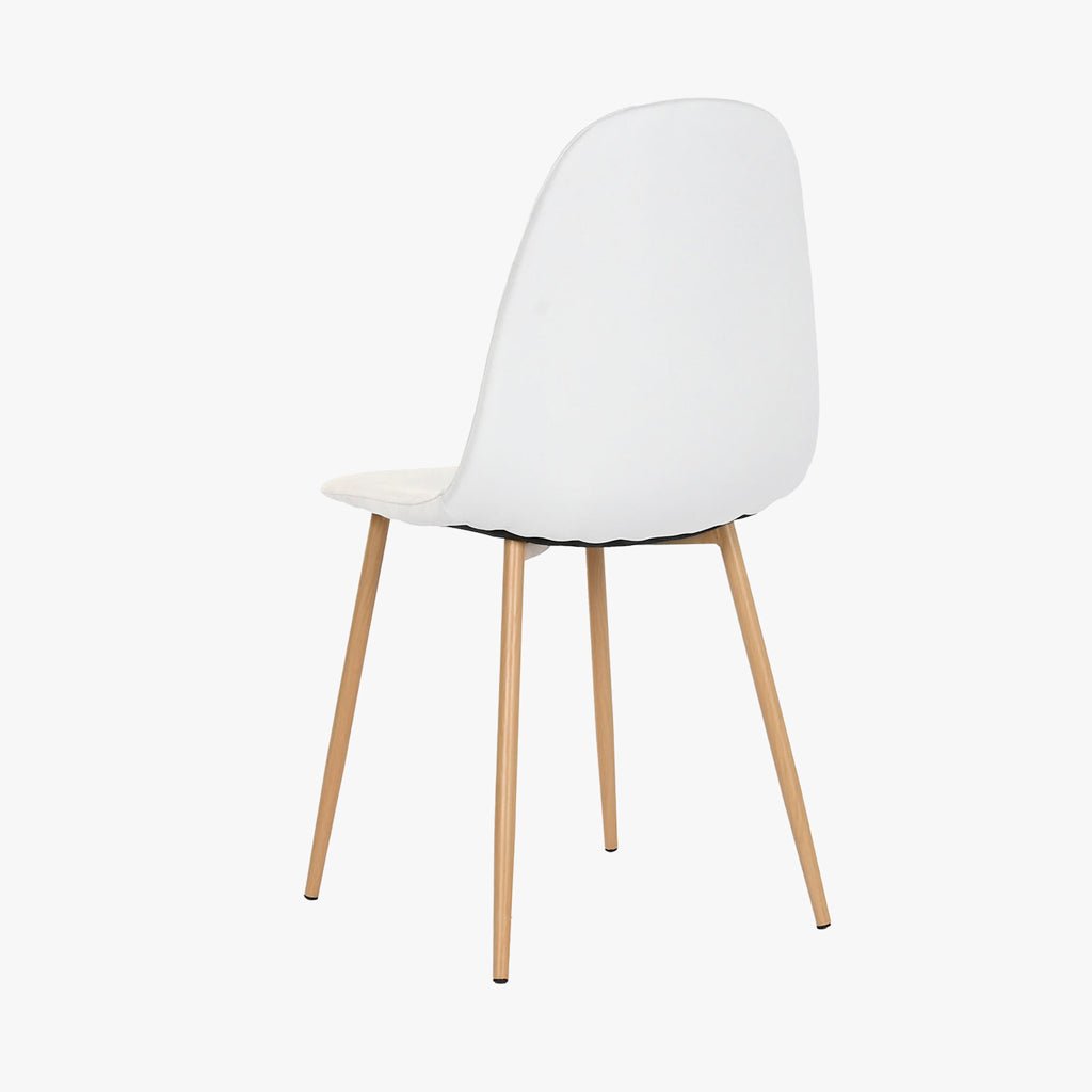 Cadeira em Tecido Branco com Pés Efeito Madeira 44X51X85 EAMES - Gato Preto