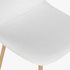 Cadeira em Tecido Branco com Pés Efeito Madeira 44X51X85 EAMES - Gato Preto