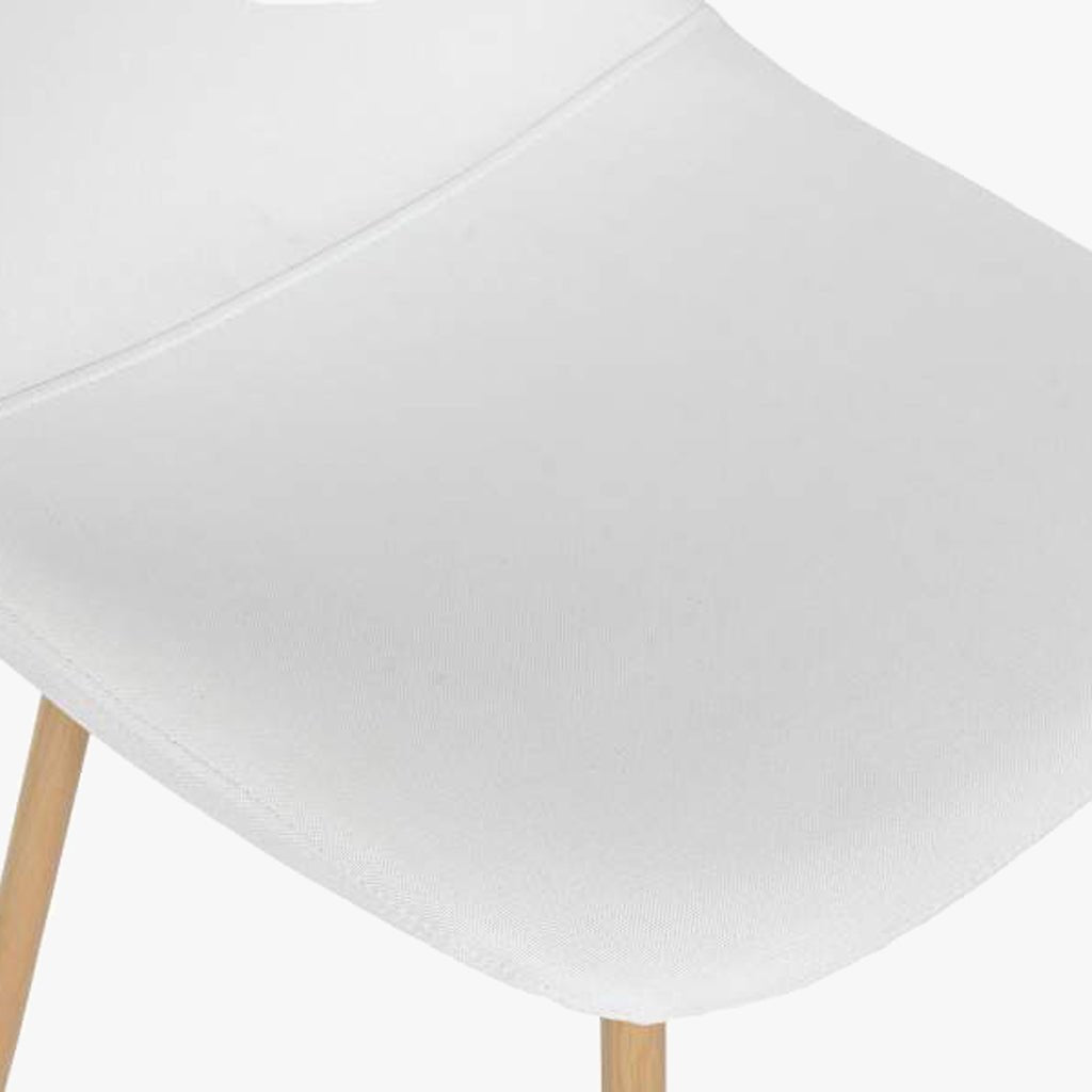 Cadeira em Tecido Branco com Pés Efeito Madeira 44X51X85 EAMES - Gato Preto