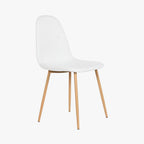Cadeira em Tecido Branco com Pés Efeito Madeira 44X51X85 EAMES - Gato Preto