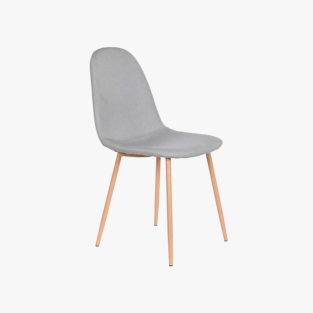 Cadeira em Tecido CInza com Pés Efeito Madeira 44X51X90 EAMES - Gato Preto