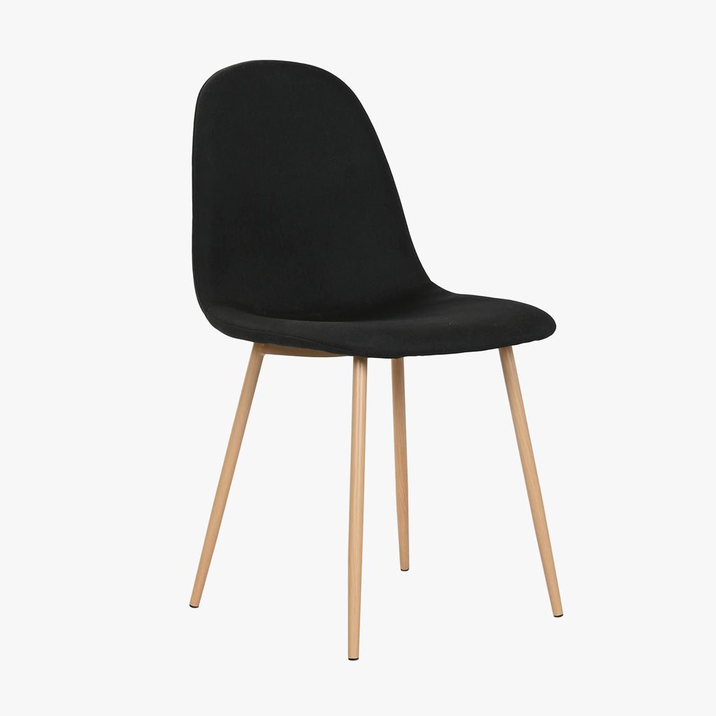 Cadeira em Tecido Preto com Pés Efeito Madeira 44X51X85 EAMES - Gato Preto