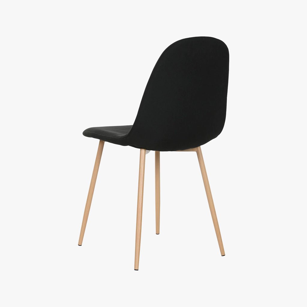 Cadeira em Tecido Preto com Pés Efeito Madeira 44X51X85 EAMES - Gato Preto