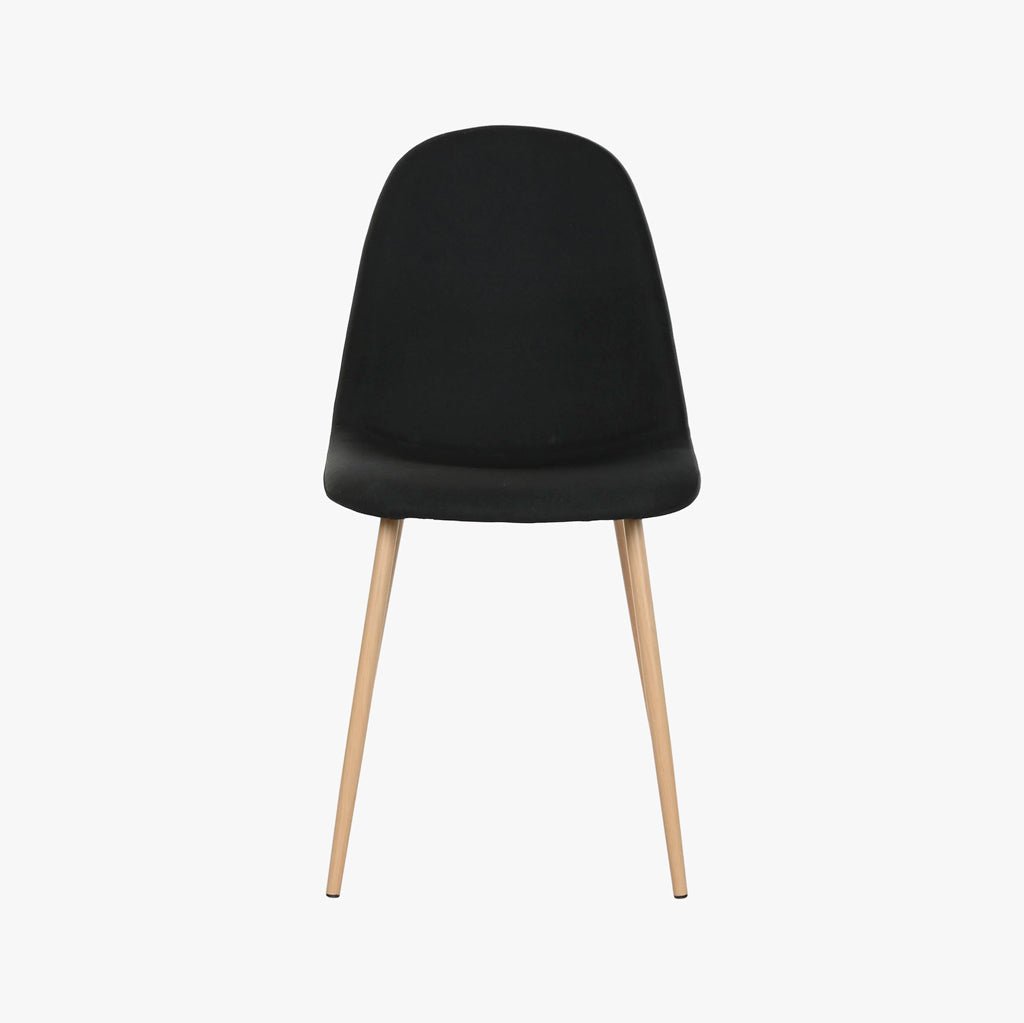 Cadeira em Tecido Preto com Pés Efeito Madeira 44X51X85 EAMES - Gato Preto