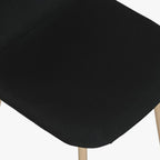 Cadeira em Tecido Preto com Pés Efeito Madeira 44X51X85 EAMES - Gato Preto