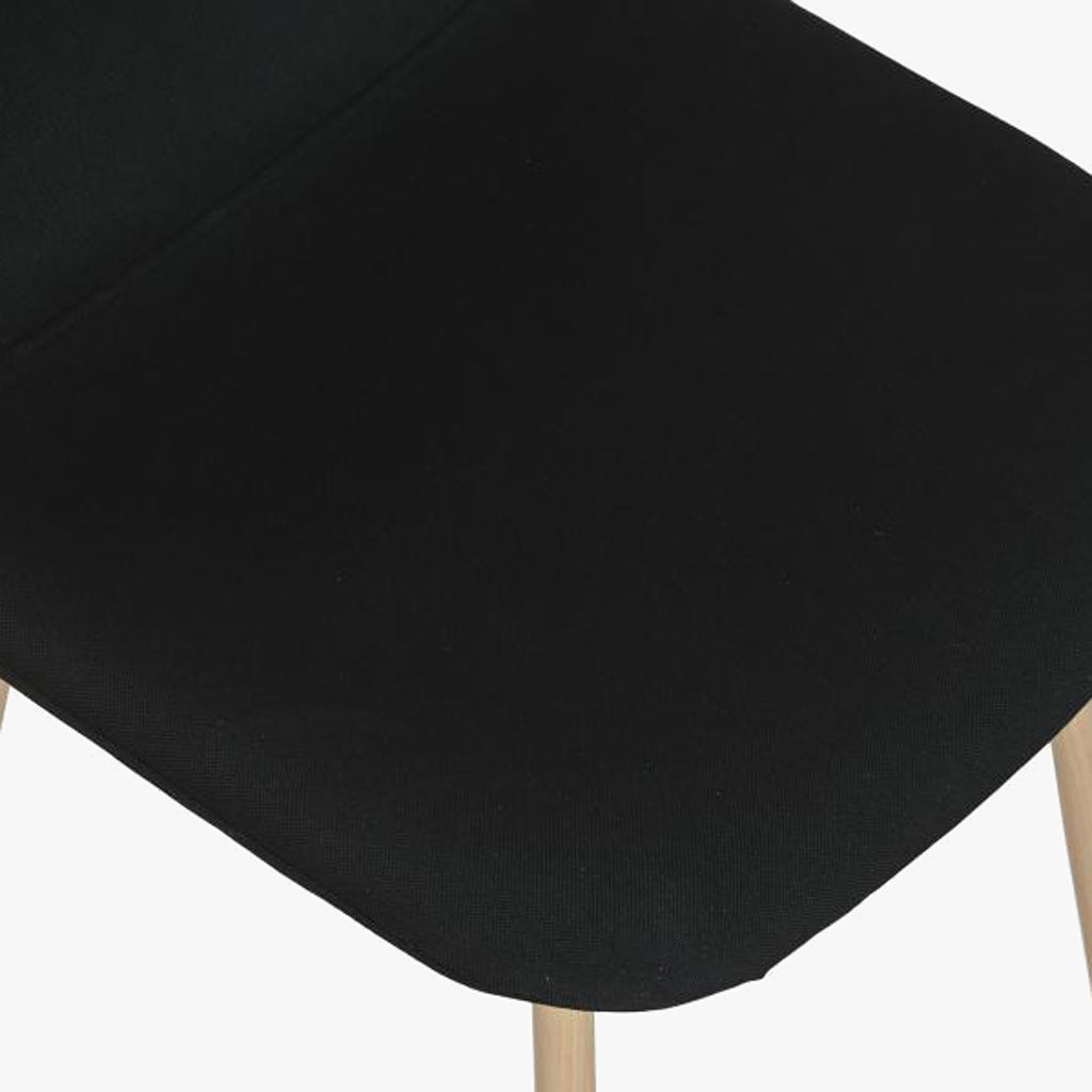 Cadeira em Tecido Preto com Pés Efeito Madeira 44X51X85 EAMES - Gato Preto