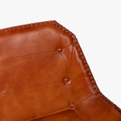 Cadeira Pele com Estrutura em Metal Preto MOGADOR - Gato Preto