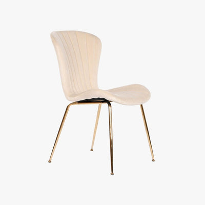 Cadeira Sem Braços Bege | Veludo & Pés Dourados | Velisse - Gato Preto