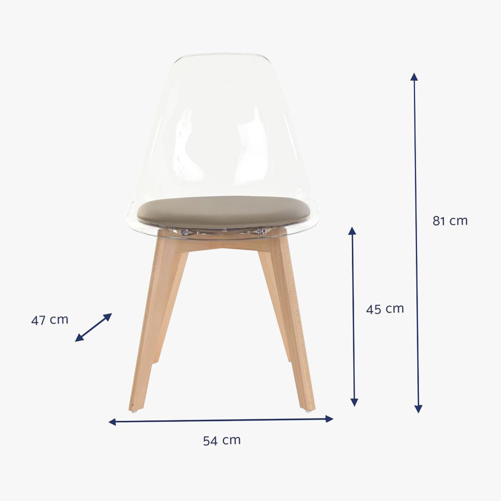 Cadeira Transparente Bege 54X47X83 EAMES - Gato Preto