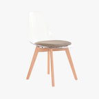 Cadeira Transparente Bege 54X47X83 EAMES - Gato Preto