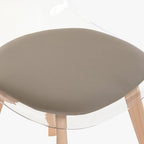 Cadeira Transparente Bege 54X47X83 EAMES - Gato Preto