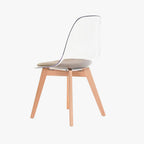 Cadeira Transparente Bege 54X47X83 EAMES - Gato Preto