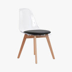 Cadeira Transparente Branca & Preto 54X47X83 EAMES - Gato Preto