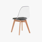 Cadeira Transparente Branca & Preto 54X47X83 EAMES - Gato Preto