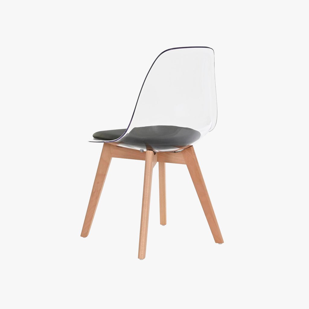 Cadeira Transparente Branca & Preto 54X47X83 EAMES - Gato Preto