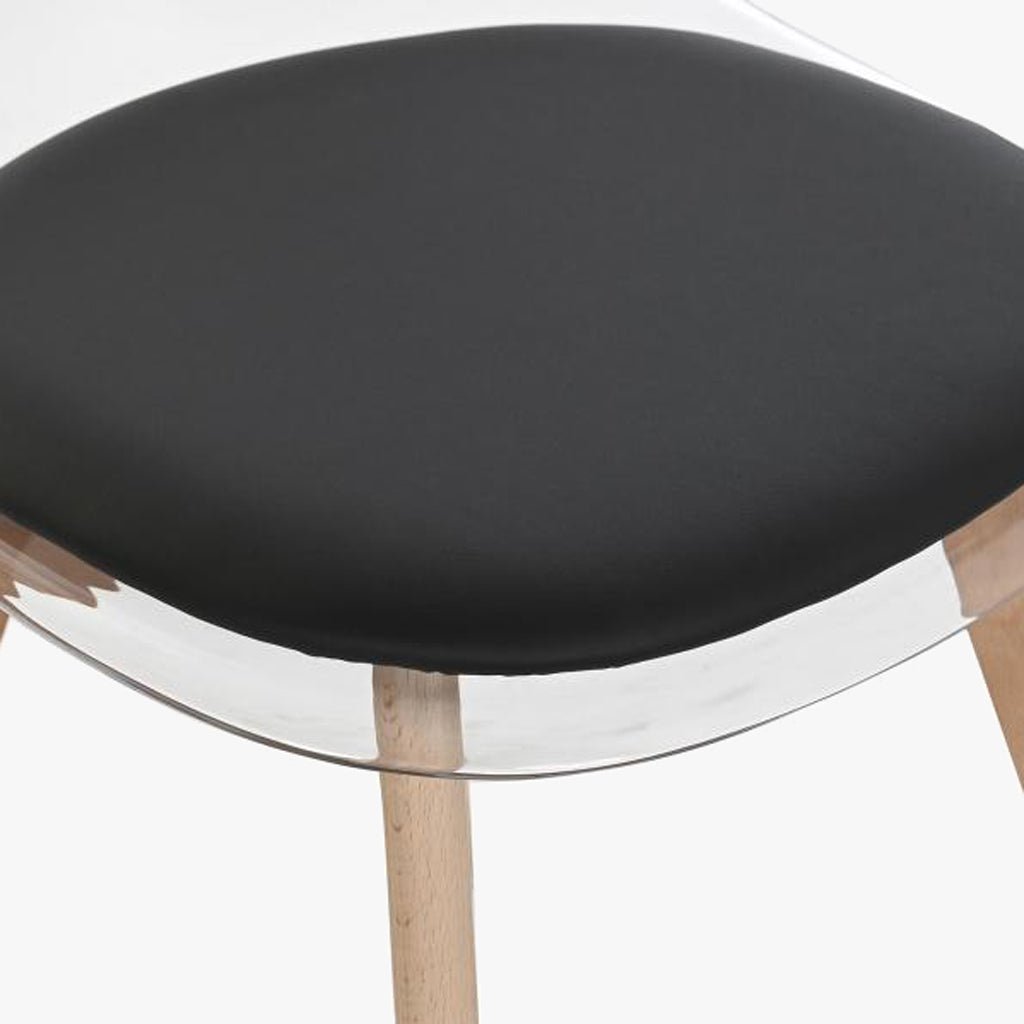 Cadeira Transparente Branca & Preto 54X47X83 EAMES - Gato Preto