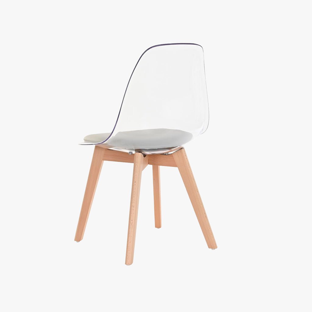 Cadeira Transparente Cinza 54X47X83 EAMES - Gato Preto