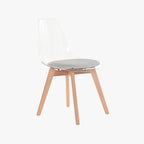Cadeira Transparente Cinza 54X47X83 EAMES - Gato Preto
