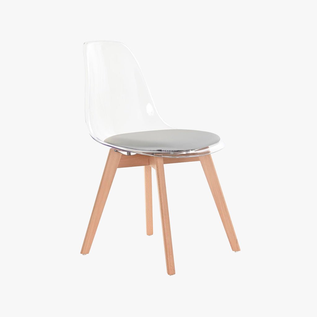 Cadeira Transparente Cinza 54X47X83 EAMES - Gato Preto