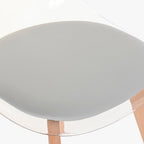 Cadeira Transparente Cinza 54X47X83 EAMES - Gato Preto