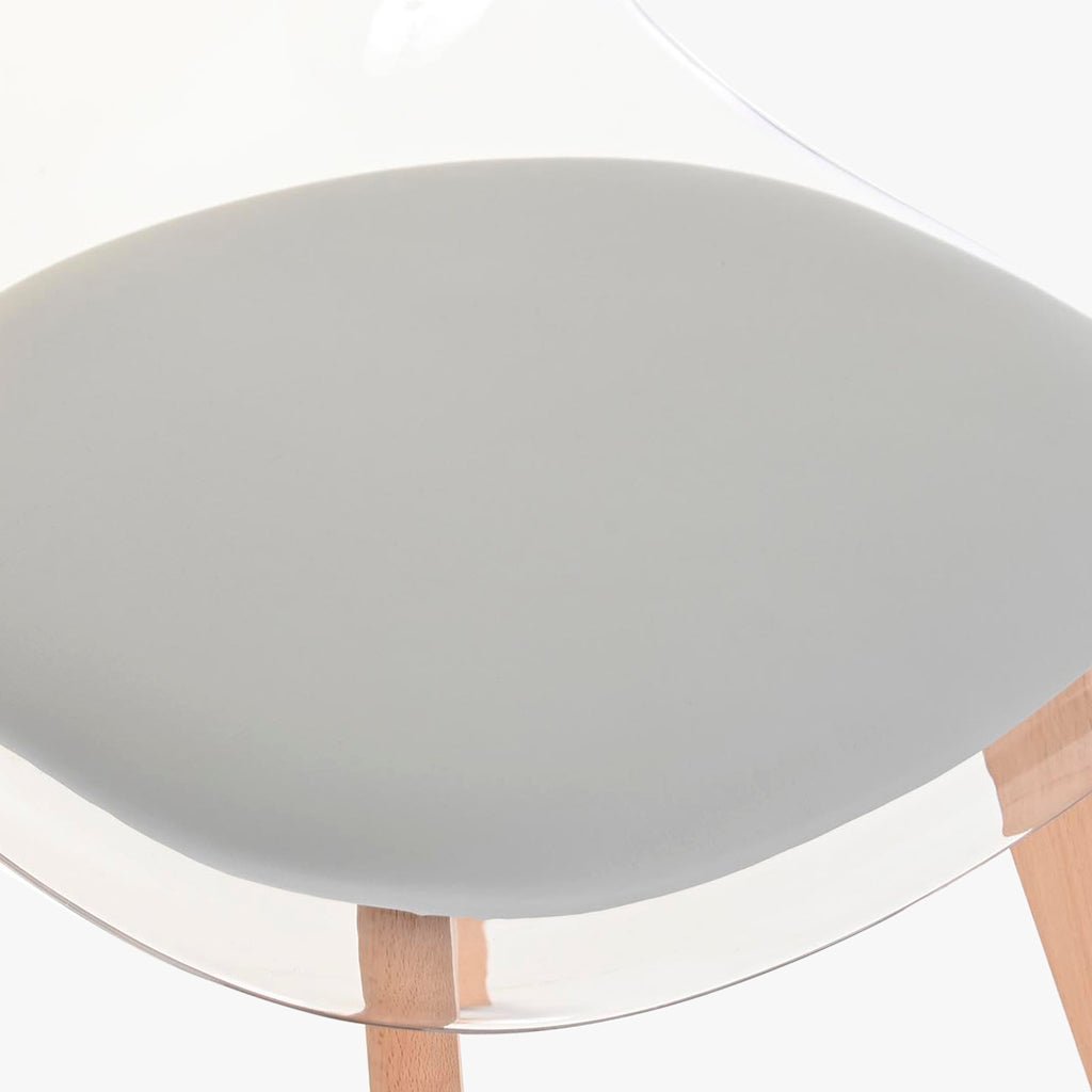 Cadeira Transparente Cinza 54X47X83 EAMES - Gato Preto