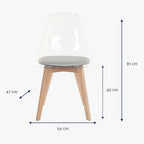 Cadeira Transparente Cinza 54X47X83 EAMES - Gato Preto