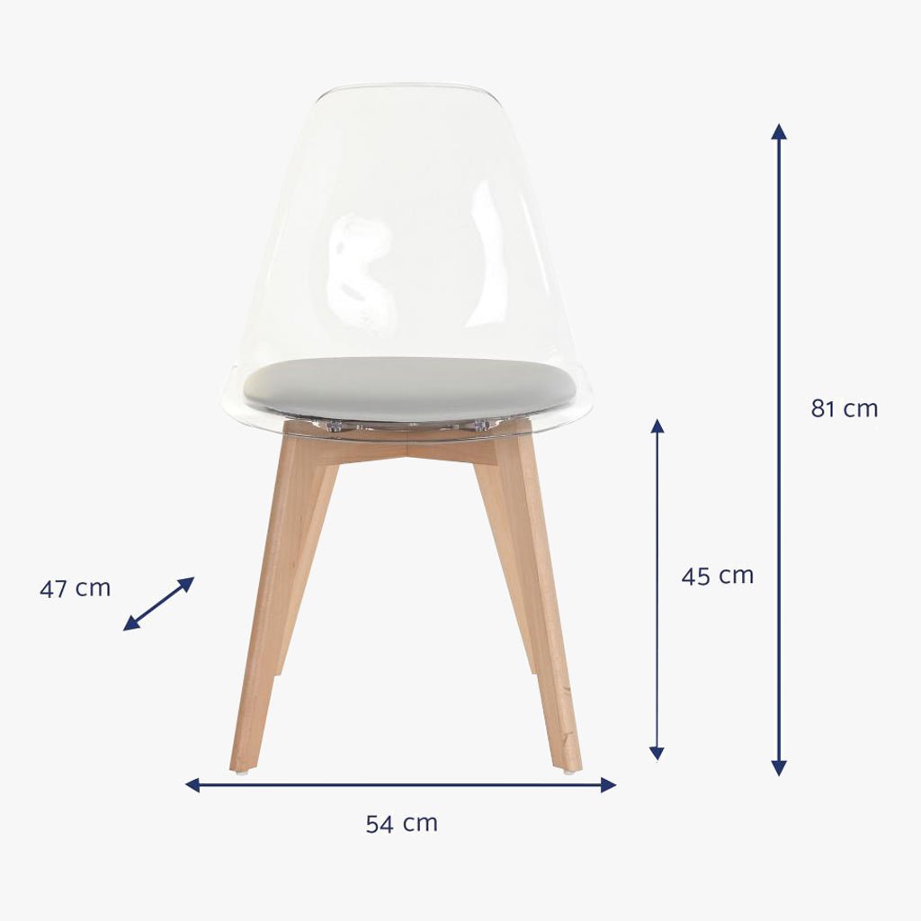 Cadeira Transparente Cinza 54X47X83 EAMES - Gato Preto