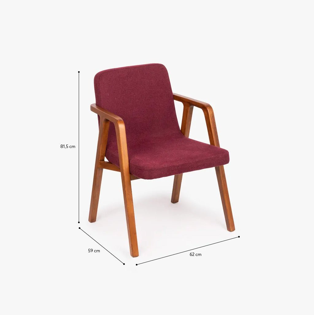 Cadeira Vermelha sem Braços RIGA - Gato Preto