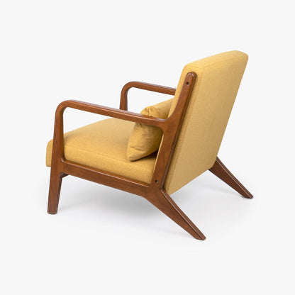 Cadeirão Amarelo com Almofada Amarela e Com Braços BARBER - Gato Preto