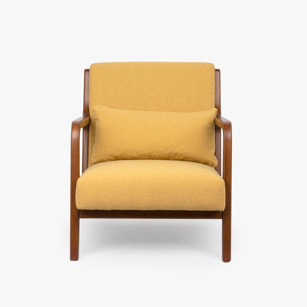 Cadeirão Amarelo com Almofada Amarela e Com Braços BARBER - Gato Preto