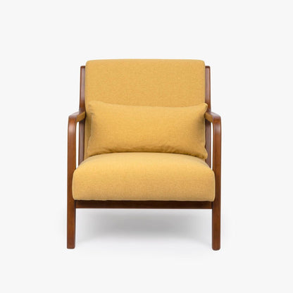 Cadeirão Amarelo com Almofada Amarela e Com Braços BARBER - Gato Preto