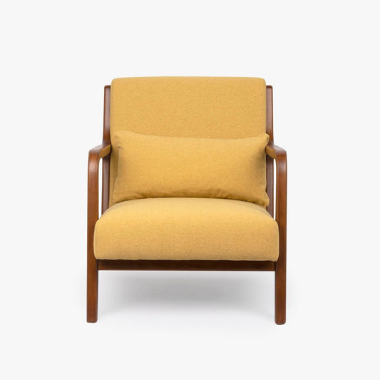 Cadeirão Amarelo com Almofada Amarela e Com Braços BARBER - Gato Preto