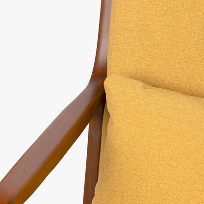 Cadeirão Amarelo com Almofada Amarela e Com Braços BARBER - Gato Preto