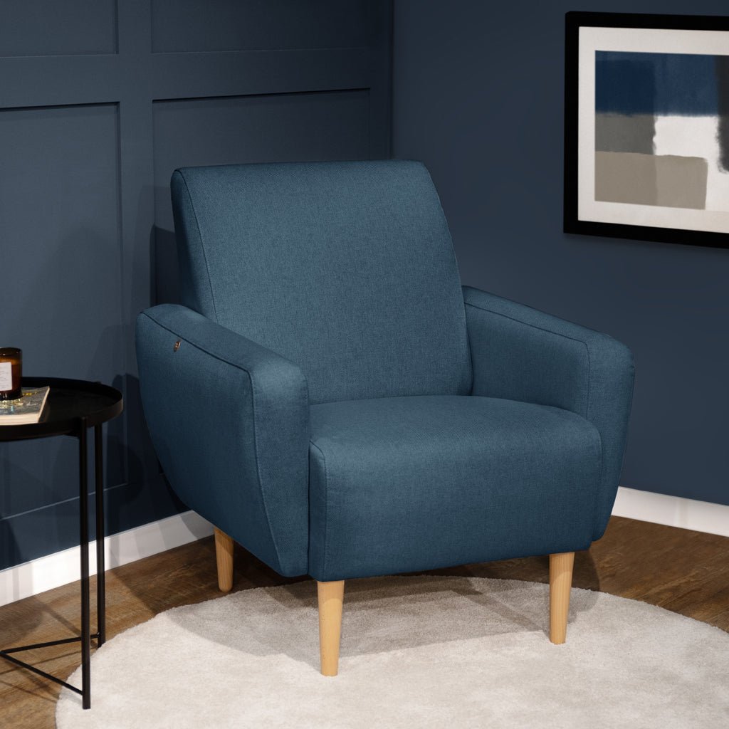 Cadeirão azul MARLON - Gato Preto