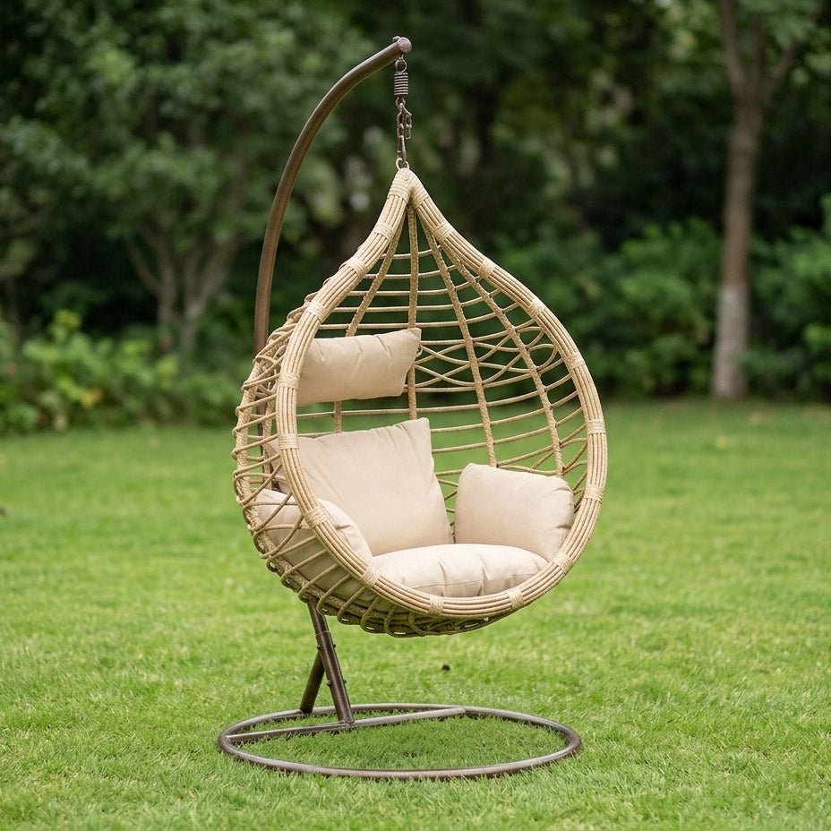 Cadeirão Ball Spring Gota Bege 90x70x110 COMPORTA - Gato Preto