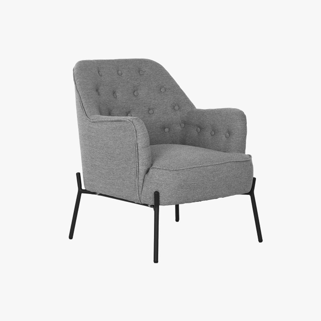 Cadeirão Cosmopolite Capitóné | Cinza | 65x73x79,5 cm - Gato Preto