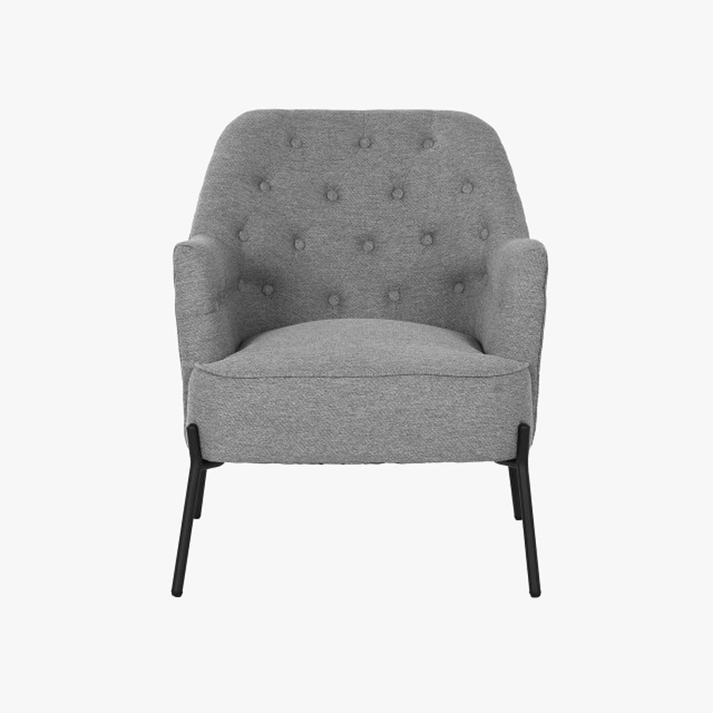 Cadeirão Cosmopolite Capitóné | Cinza | 65x73x79,5 cm - Gato Preto